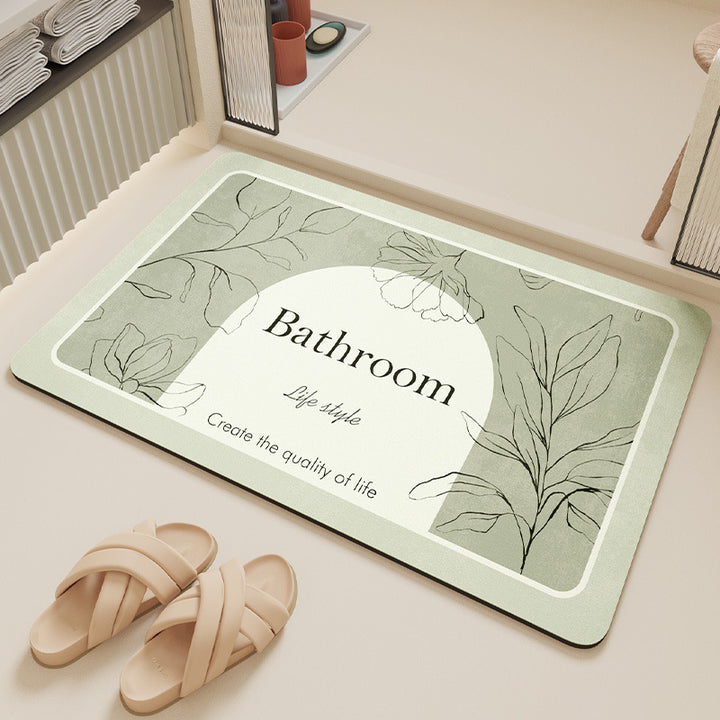 Elegant Floral Design Bathroom Mat Bowlift