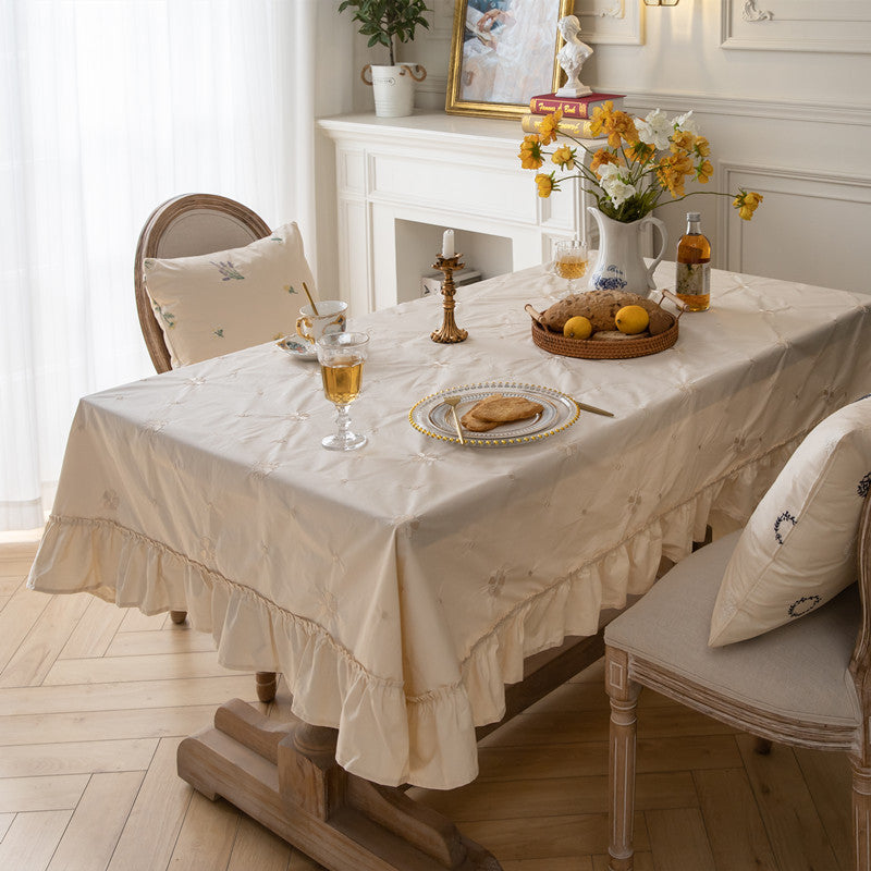 Floral Embroidered Table Cover