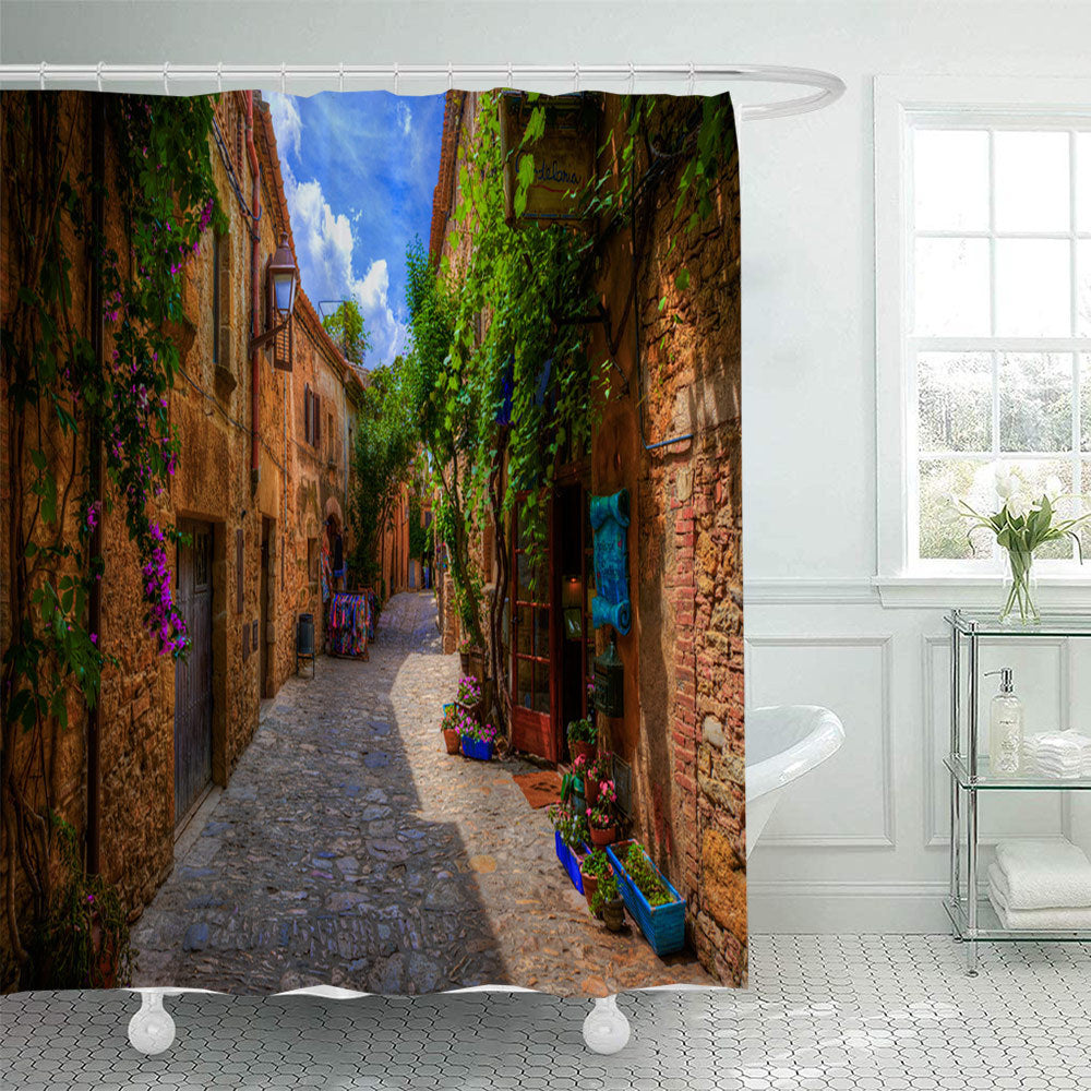 Floral Lane-Inspired Shower Curtain Bowlift