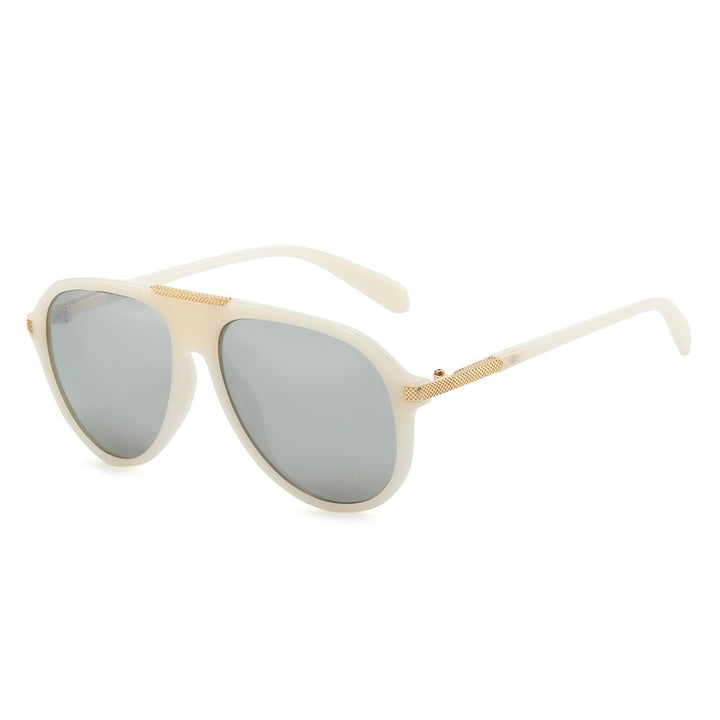 Oversized Aviator Sunglasses with Metallic Accents Bowlift