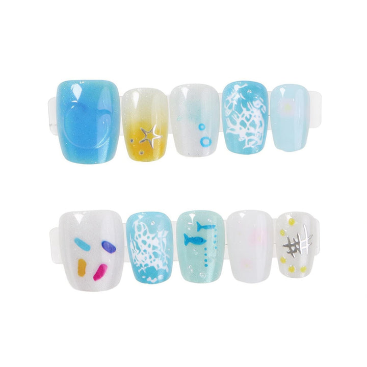 Coastal-Inspired Press-On Nail Art Kit Bowlift