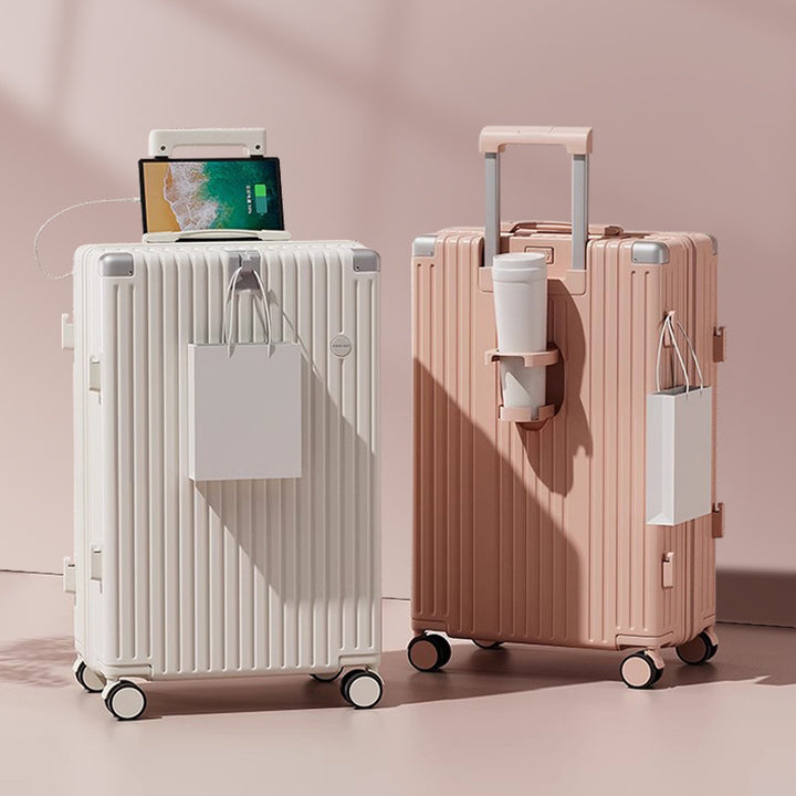 Unisex Textured Lightweight Spinner Luggage Bowlift