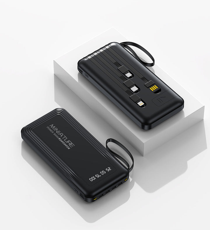 Mini power bank with integrated multifunction charging cable Bowlift