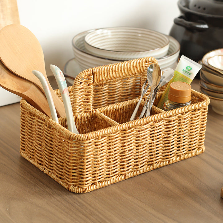 Unisex storage basket with compartments and practical carrying handle Bowlift