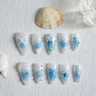 Decorative Press-On Nail Art Set with Unique Designs Bowlift