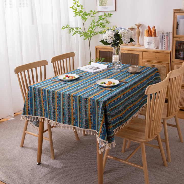 Vibrant Bohemian Fringe Tablecloth