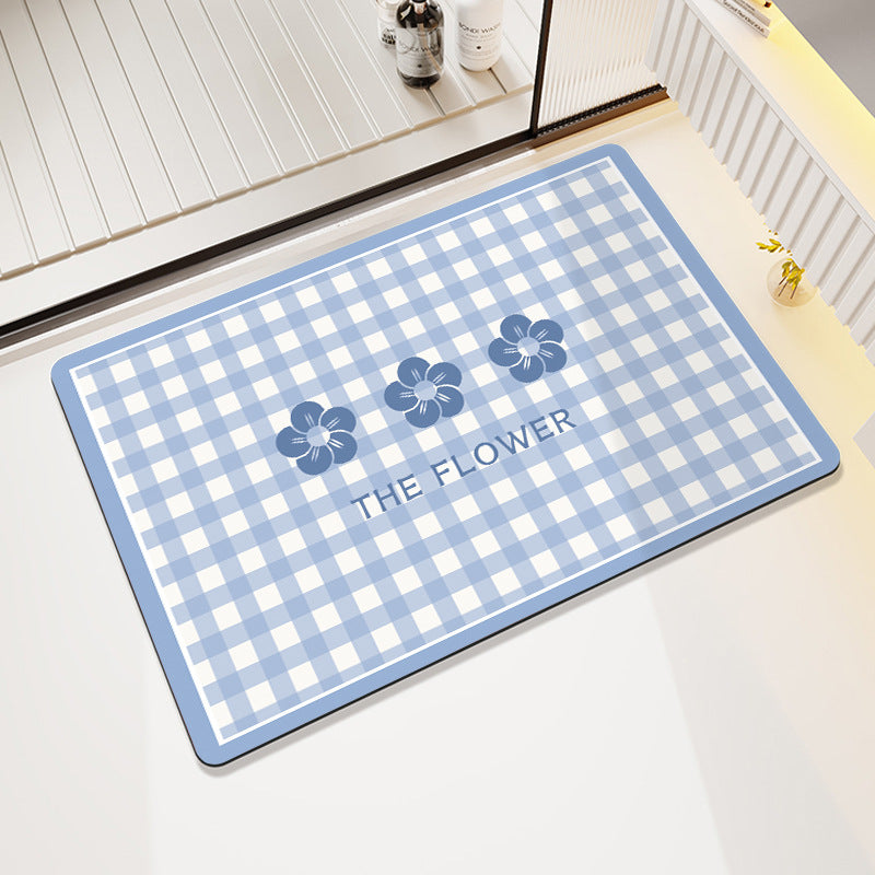 Cheerful Floral Design Indoor Area Mat Bowlift