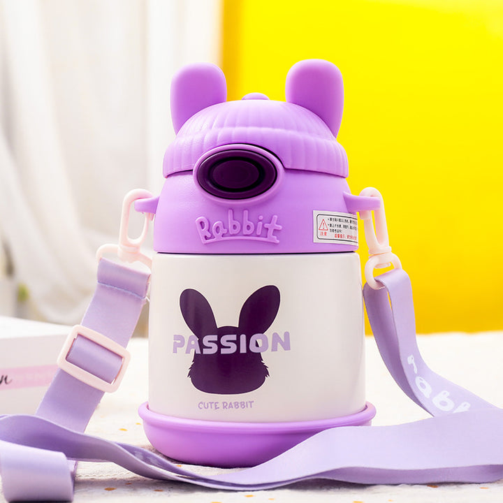 Ladies Insulated Water Bottle with Cute Bunny Design Bowlift