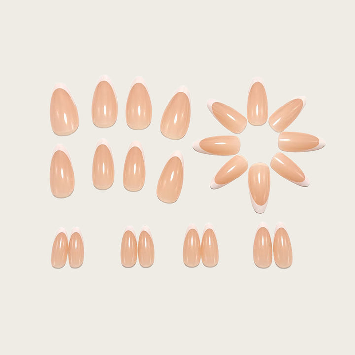 Artificial nails with fashionable French tip design Bowlift