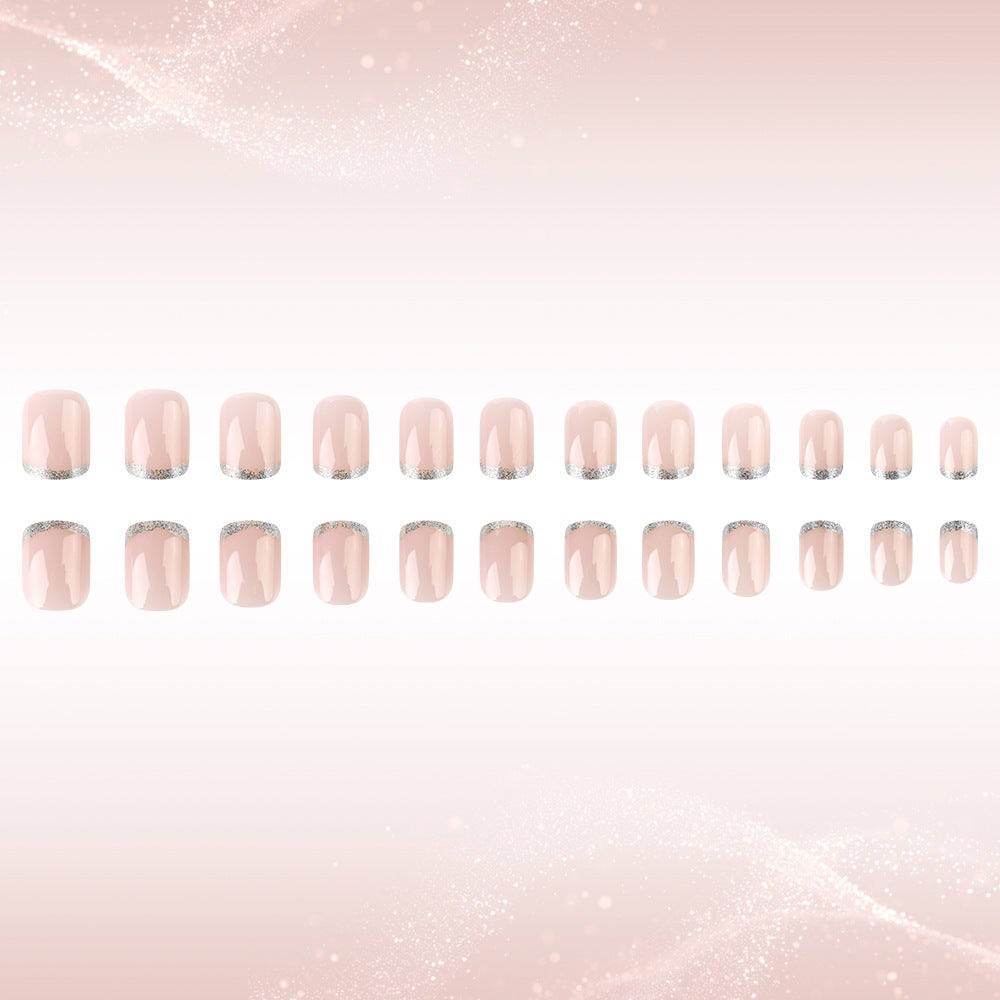 Elegant Glitter Tip Press-On Nails Bowlift