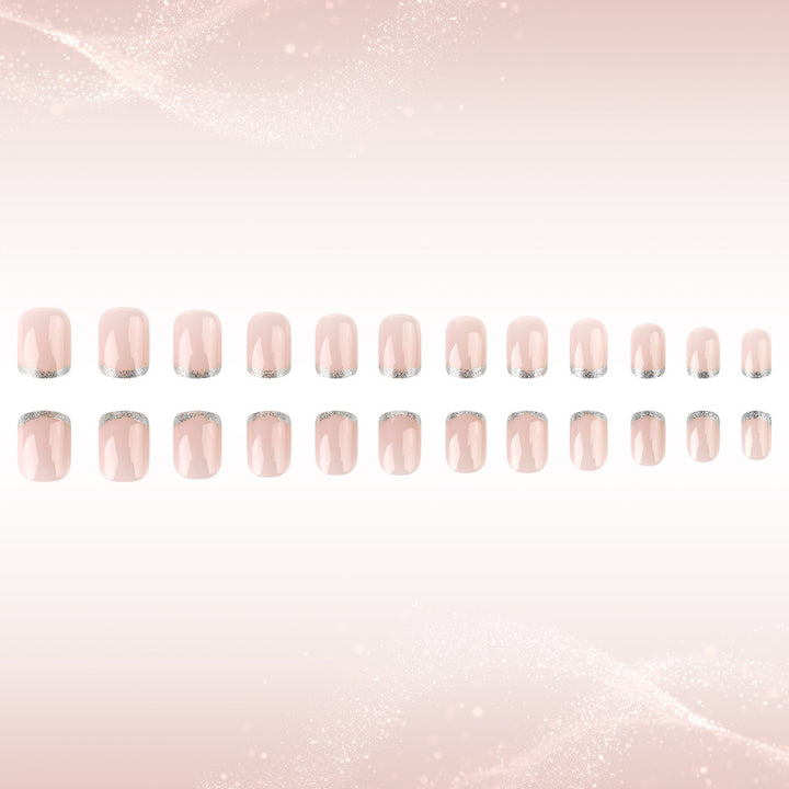 Elegant Glitter Tip Press-On Nails Bowlift