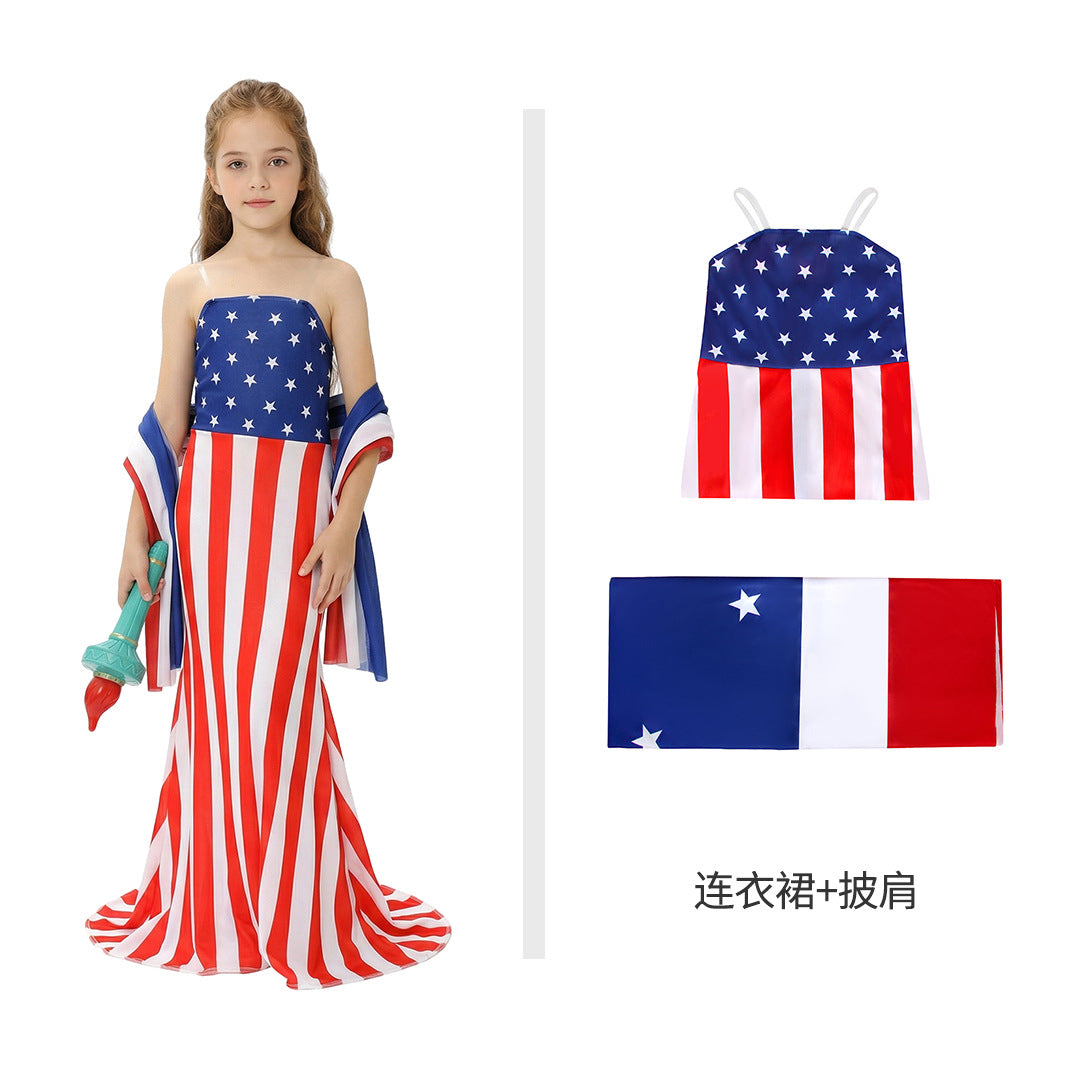 Unisex nan Patriotic Americana Uncle Sam Costume Set with Tailcoat, Striped Trousers, Top Hat and Bow Bowlift