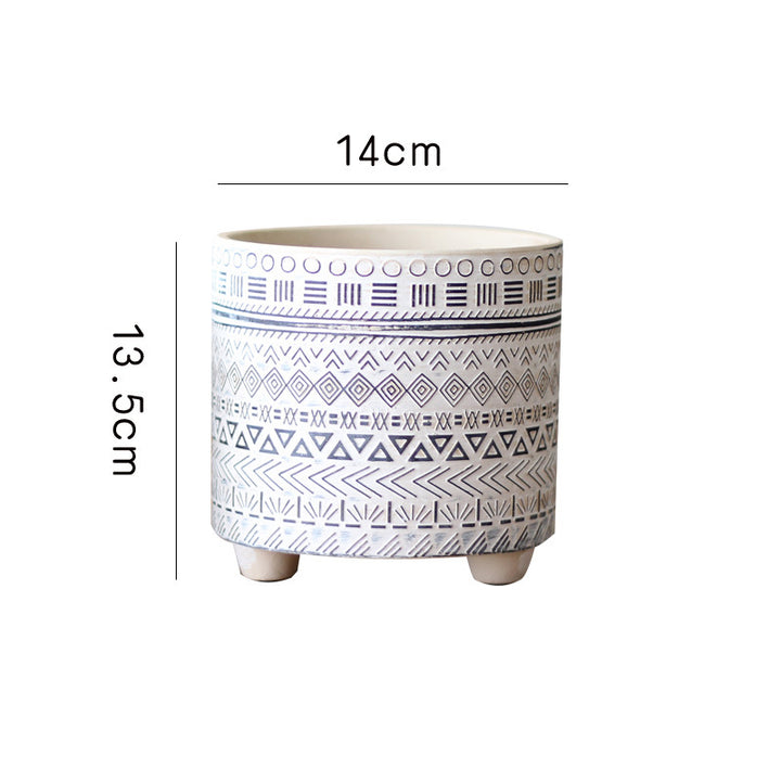 Decorative plant pot with geometric pattern Bowlift