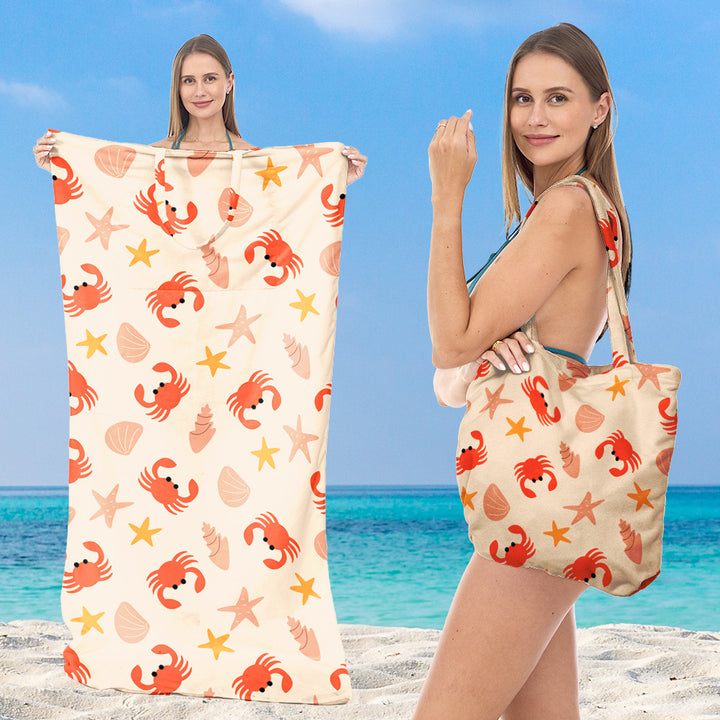 Beach towel with stylish tote bag Bowlift