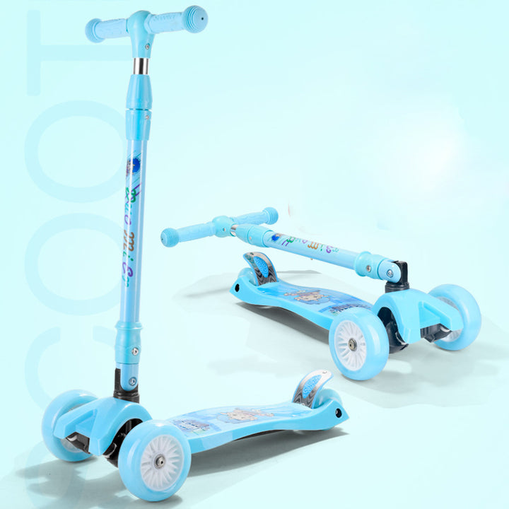 Foldable Light-Up Three-Wheel Scooter Bowlift