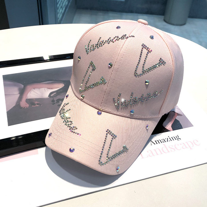 Women's Rhinestone Accented Adjustable Baseball Cap Bowlift