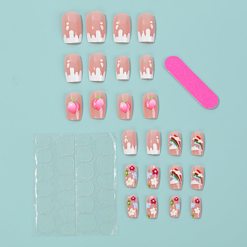 Artificial nails with cheerful flower designs Bowlift