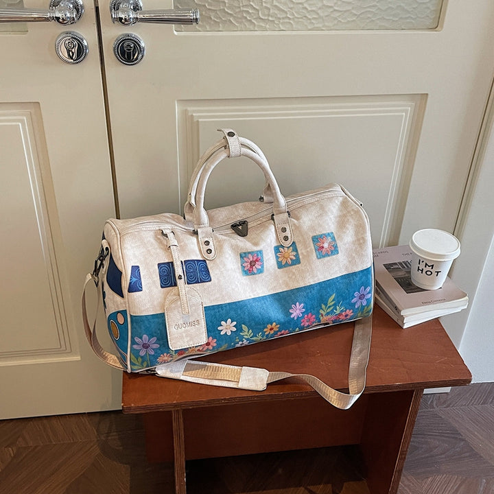 Artistic Floral Print Weekender Bag