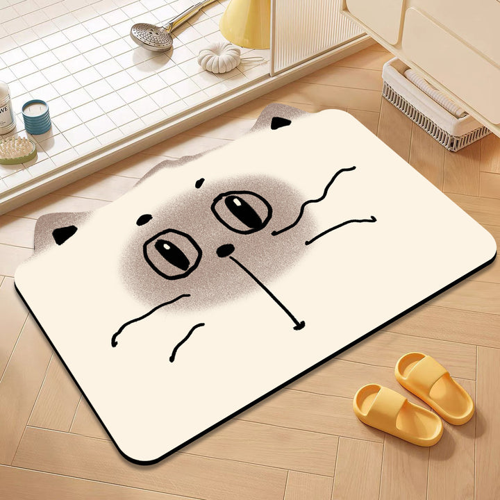 Cute Cat-Themed Bath Mat Bowlift