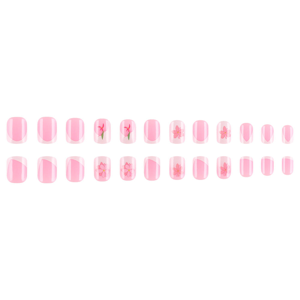 Floral Design Press-On Nail Art Bowlift