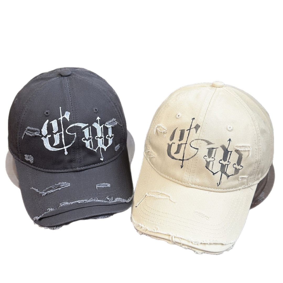 Men's Distressed Graphic Embroidered Cap Bowlift