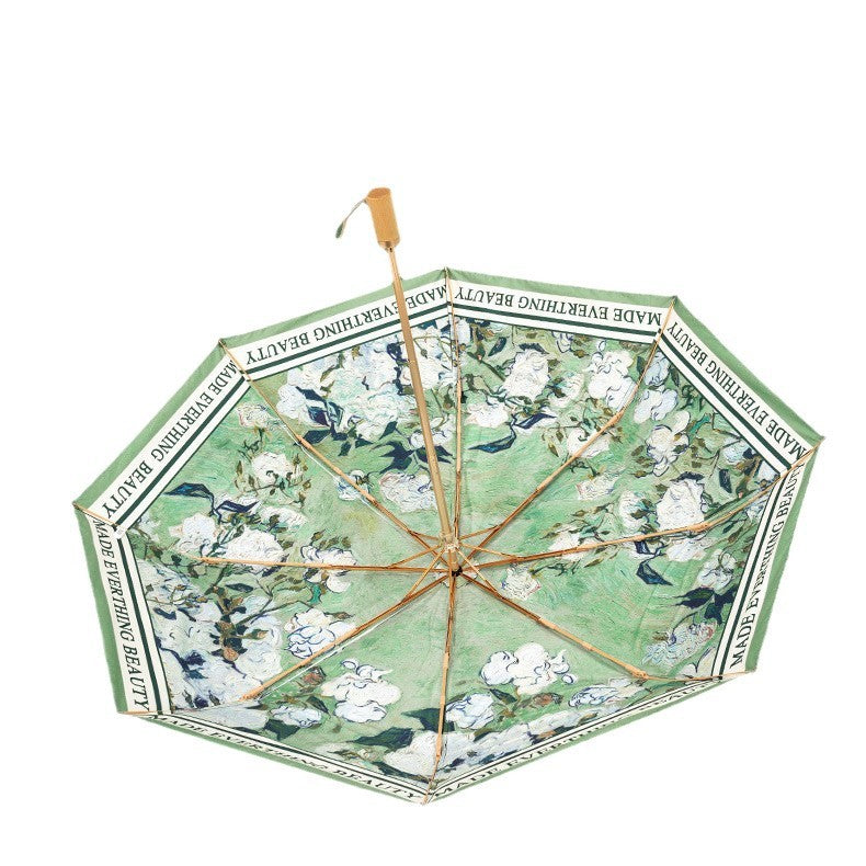 Ladies folding umbrella with floral patterns Bowlift