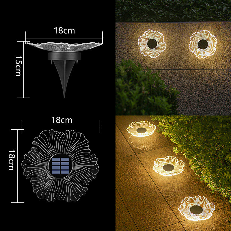 Decorative Solar Acrylic Petal Garden Stake LED Pathway Light Bowlift