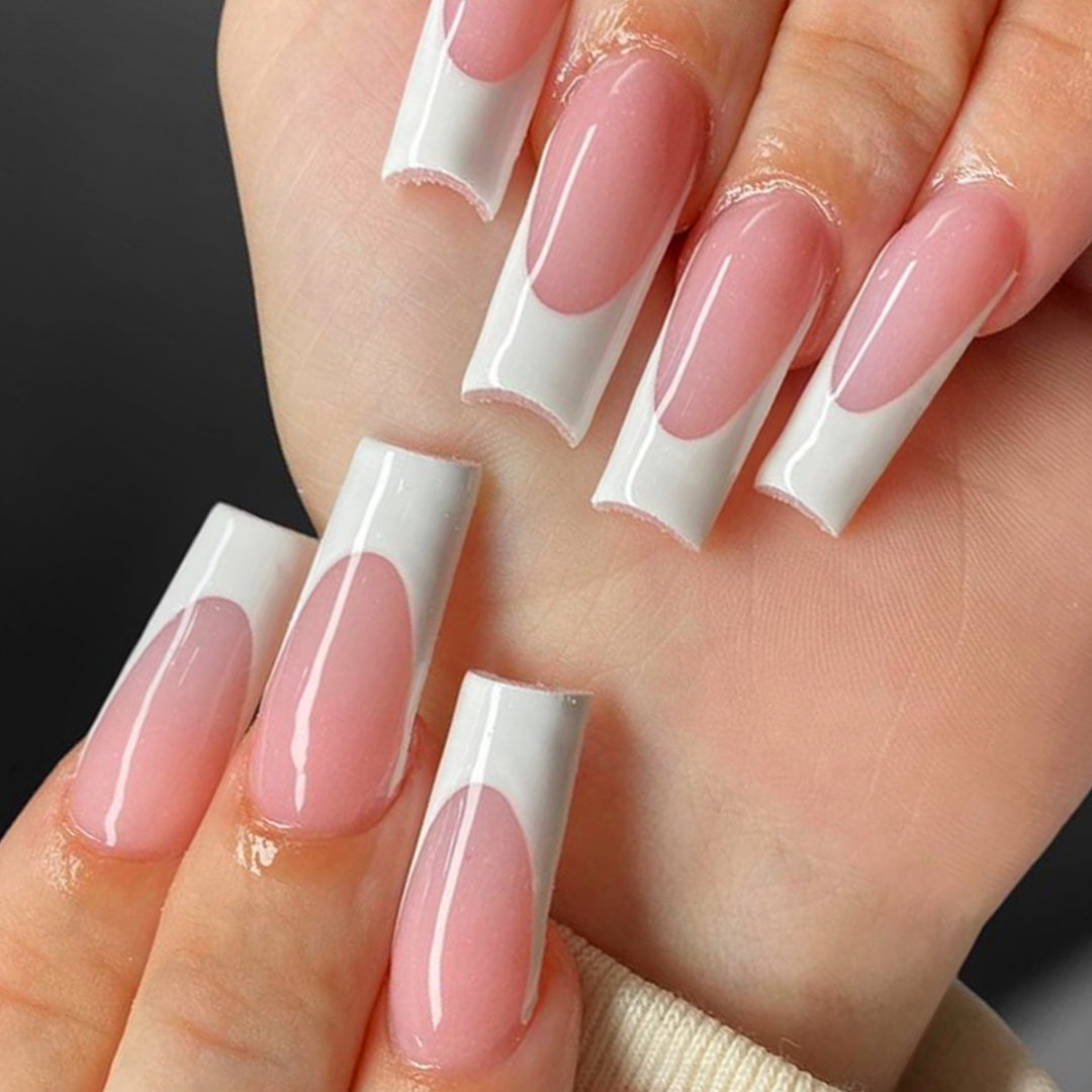 Elegant French Tip Nail Art Extensions Bowlift