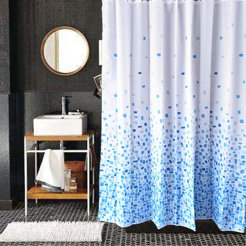 Mosaic-Patterned Shower Curtain Bowlift