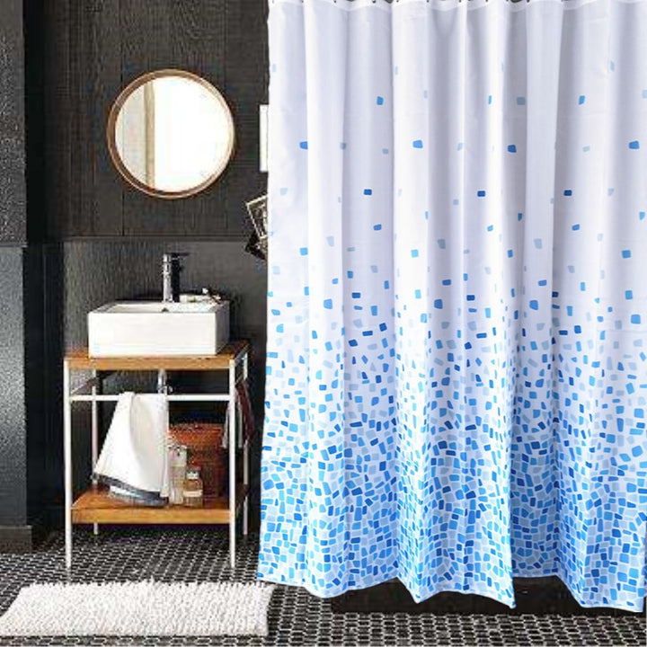Mosaic-Patterned Shower Curtain Bowlift