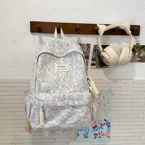 Floral Lace Patterned Backpack