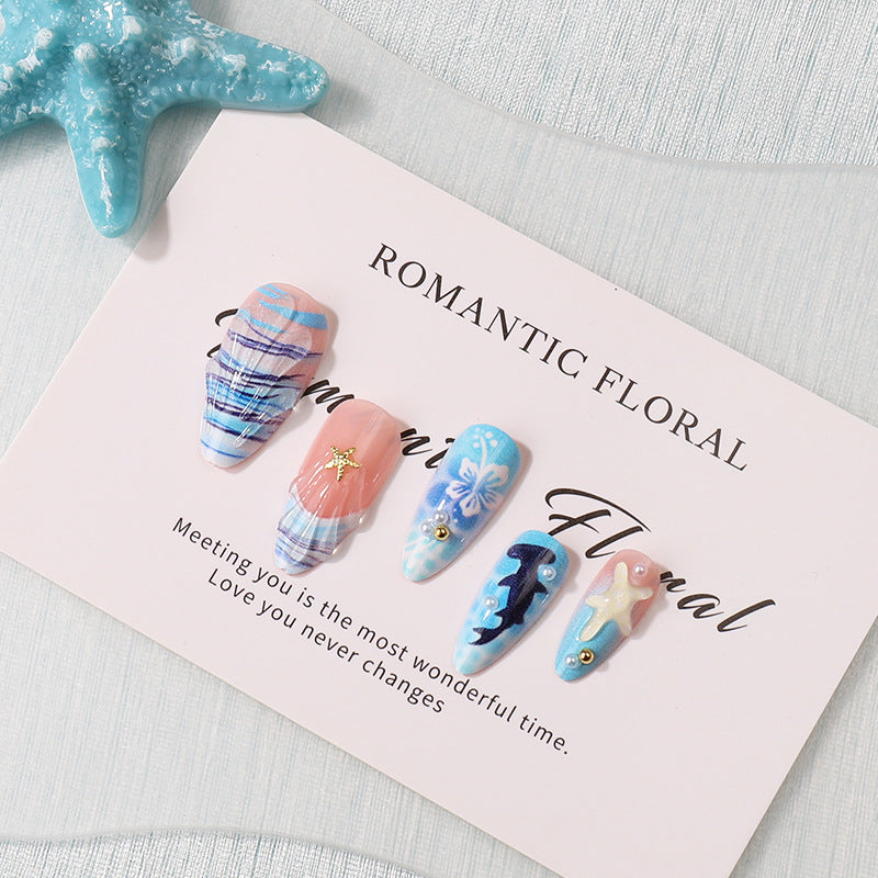 Artistic Sea-Inspired Press-On Nails Bowlift