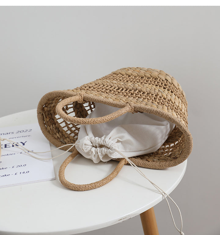 Handmade rattan bag with a removable lining insert Bowlift