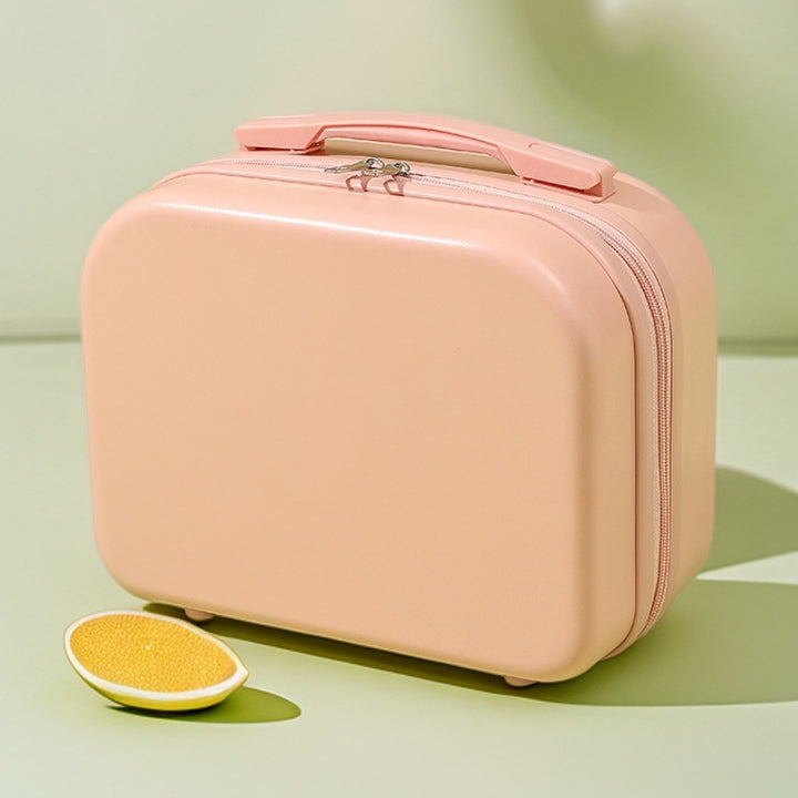 hard-shell travel vanity case with molded handle and double-zip closure Bowlift