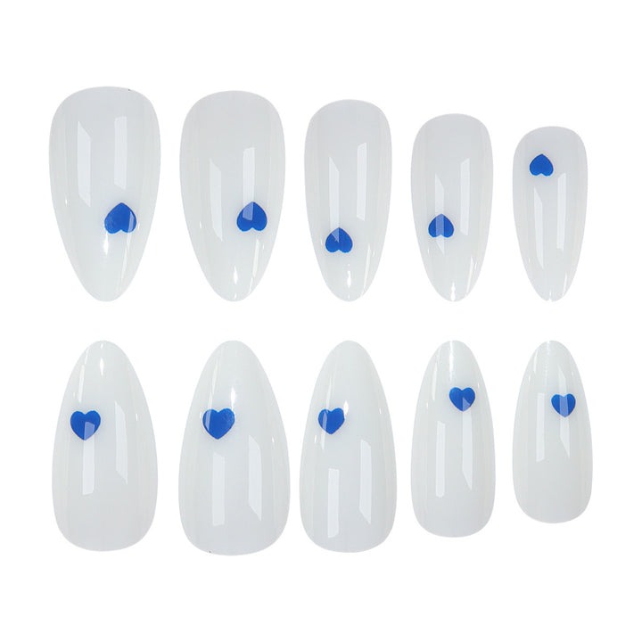 Elegant Heart-Design Press-On Nails Bowlift
