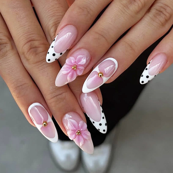 Artistic Floral Design Nail Tip Set Bowlift