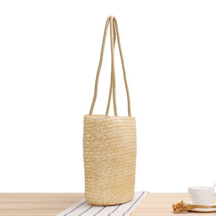 Handcrafted straw bag with long handles Bowlift