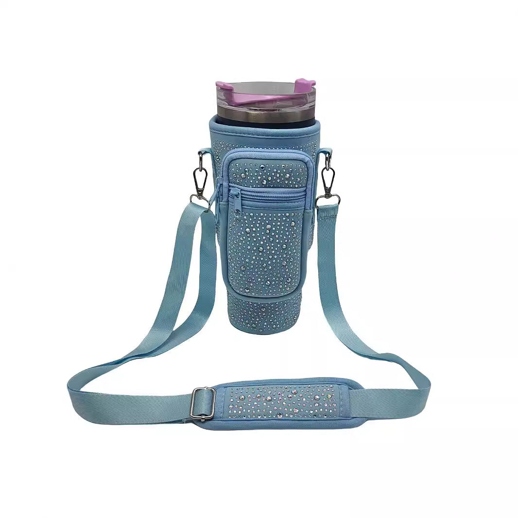 Ladies drinking bottle cover with sparkling rhinestones Bowlift
