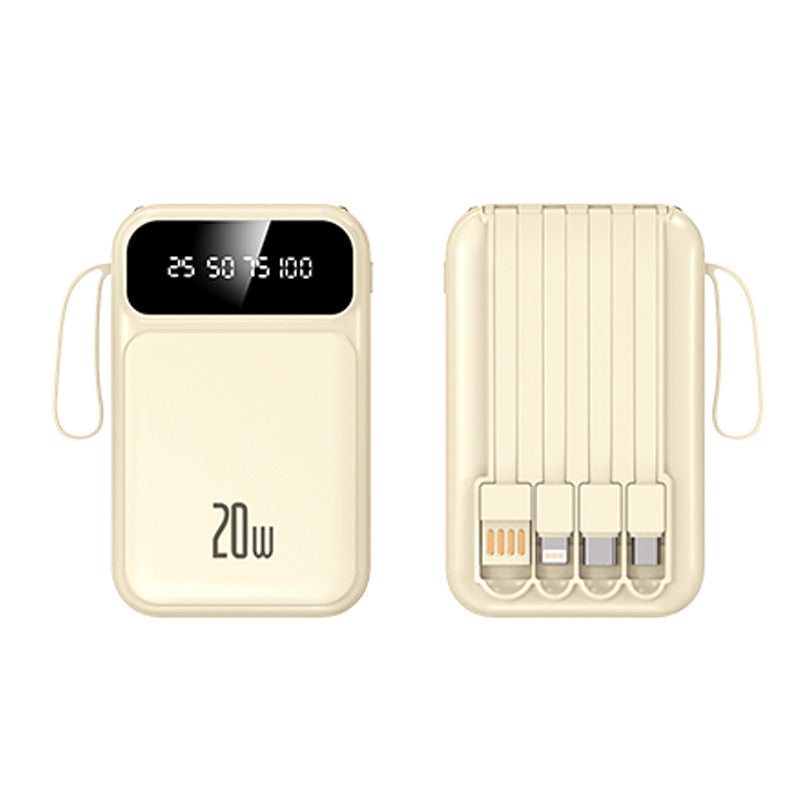 Powerbank with integrated cables and LED display Bowlift