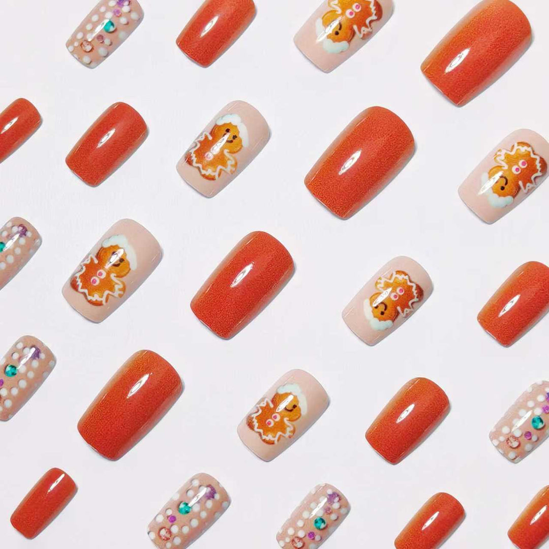 Festive Gingerbread-Themed Nail Art Bowlift