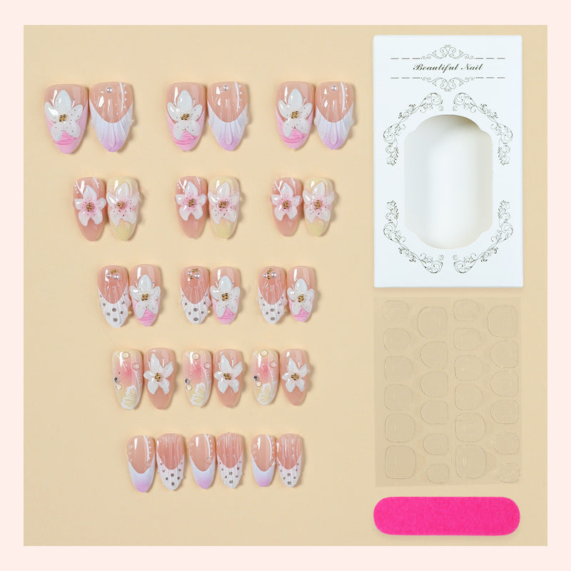 Decorative Floral Press-On Nails Art Set Bowlift