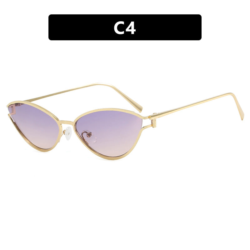 Women's Cat-Eye Sunglasses with Protective UV Filter and Elegant Metal Frame Bowlift