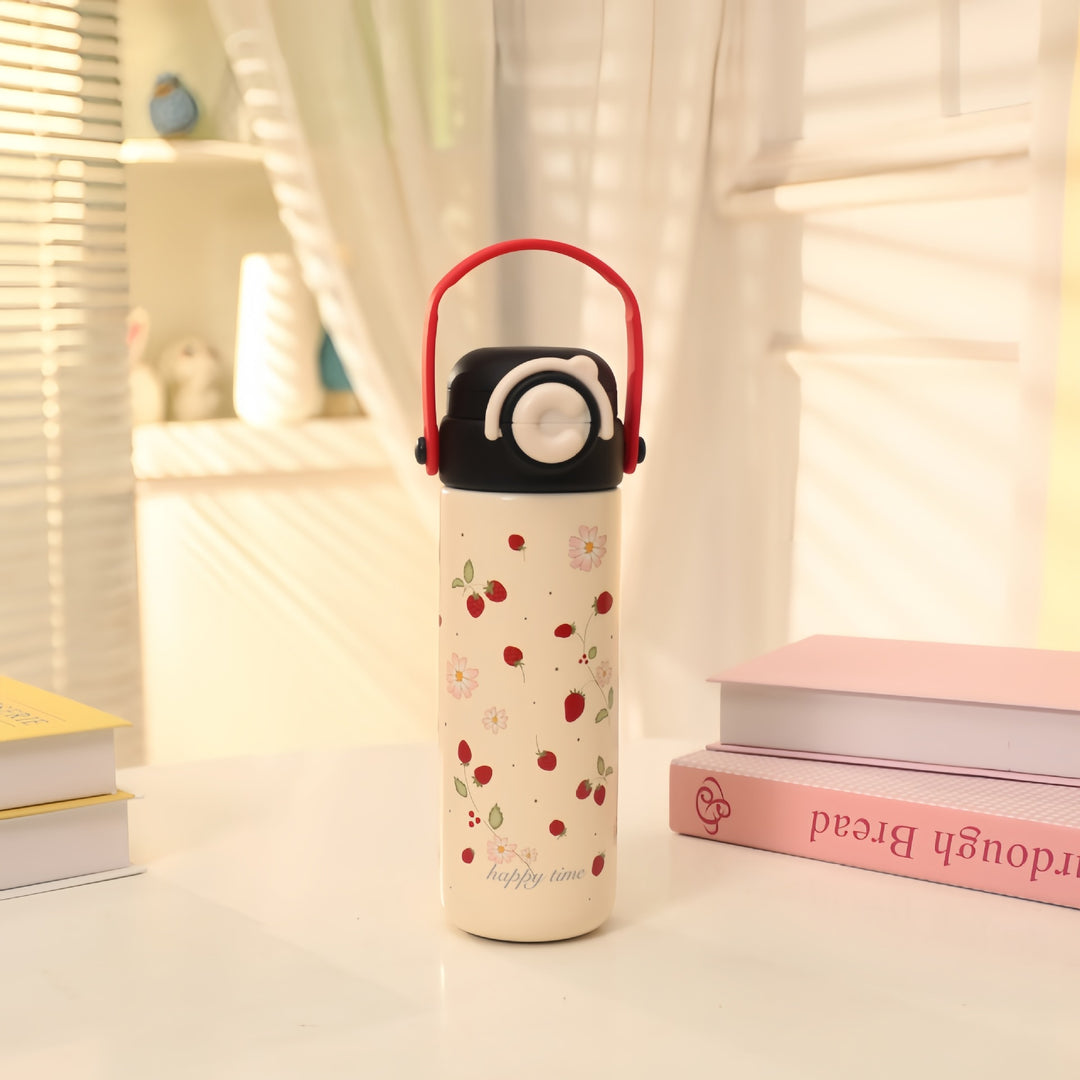 Ladies Insulated Drinking Bottle in Cheerful Strawberry Design Bowlift