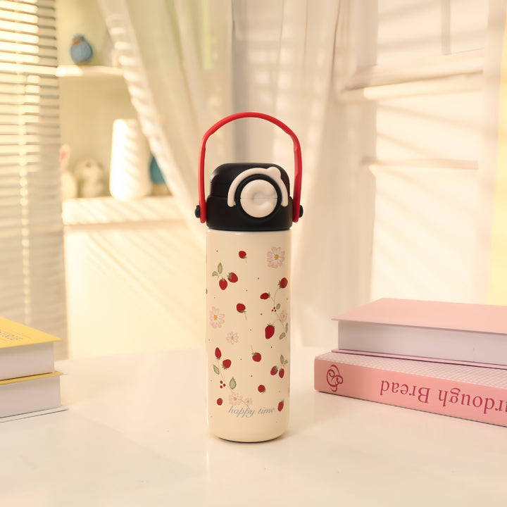 Ladies Insulated Drinking Bottle in Cheerful Strawberry Design Bowlift