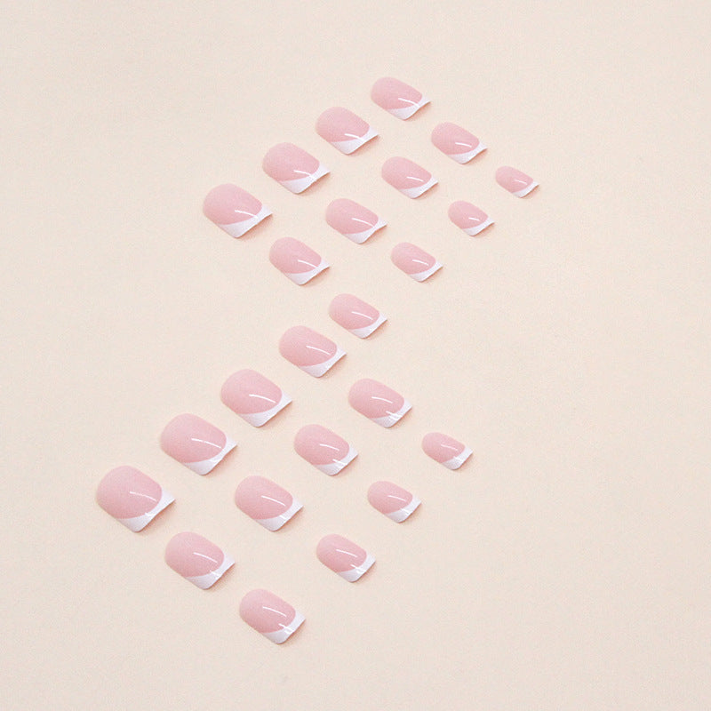 Elegant French Tip Acrylic Nail Set Bowlift