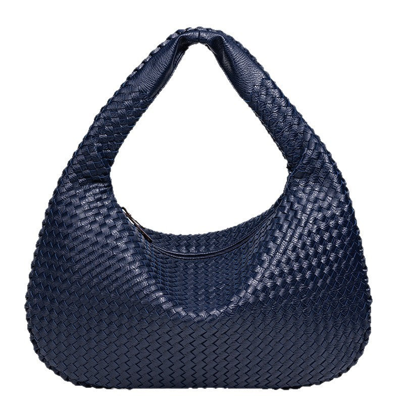 Woven Leather Shoulder Bag Bowlift