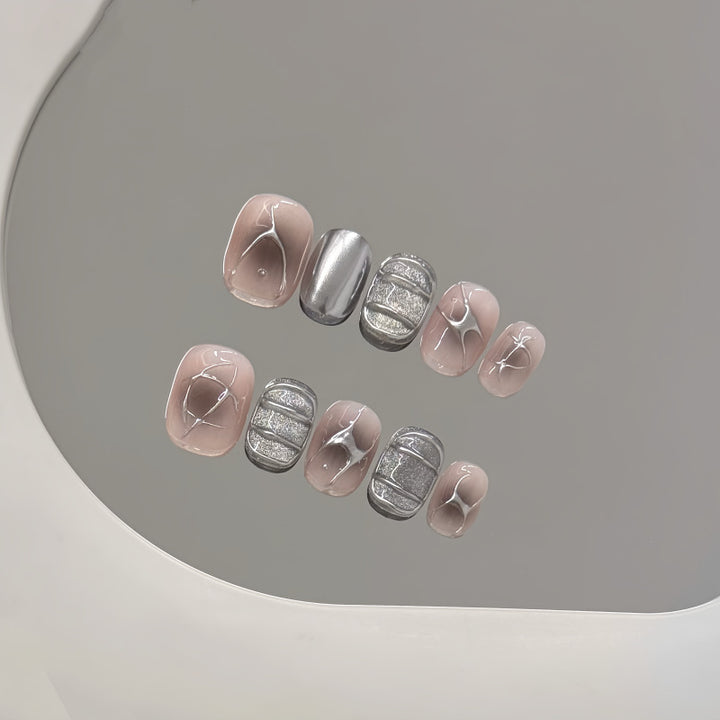 Elegant Abstract Press-On Nail Art Set Bowlift