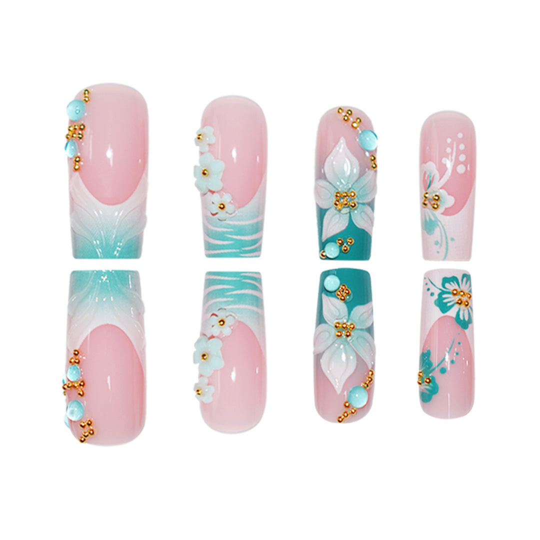 Decorative Floral Pattern Press-On Nails Bowlift