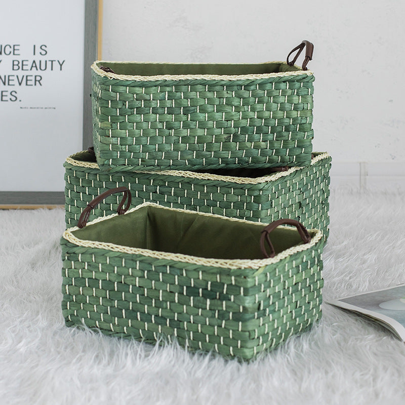 Handcrafted organizer basket with two handles Bowlift