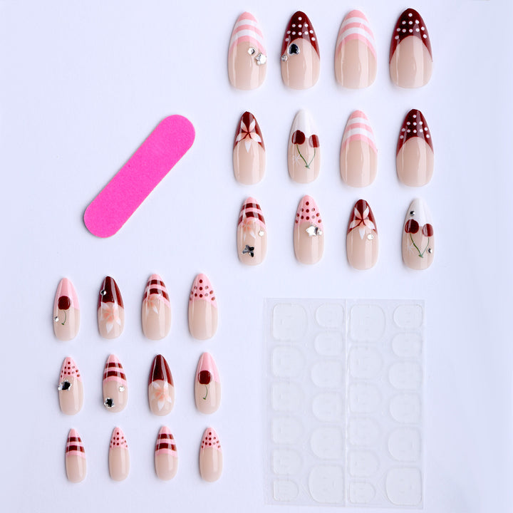 Artificial nails with creative fruit and flower designs Bowlift